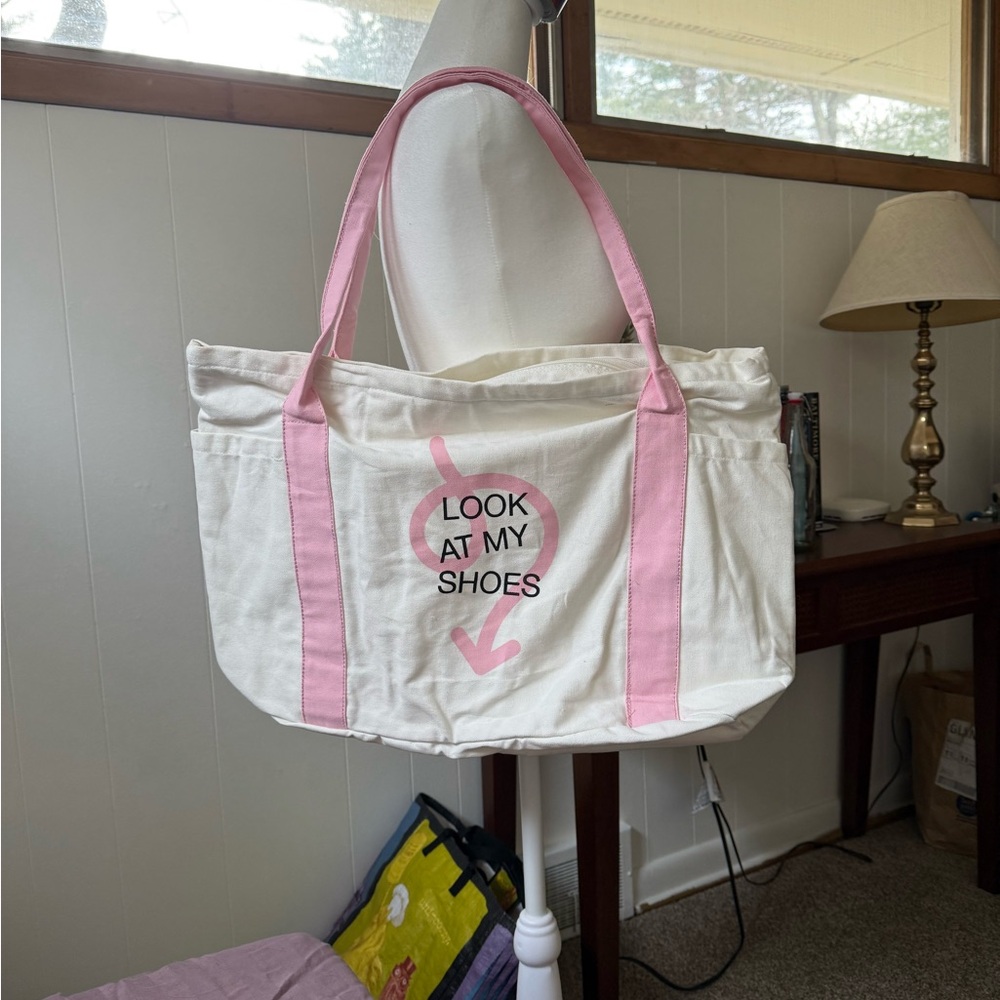 NWOT, Canvas Tote Bag, blush pink